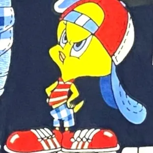 Vintage 90s 1996 Looney Tunes Graphic Tee T Shirt Tweetie Bird Sylvester Large thumbnail 3
