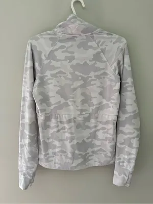 Jockey Gray Camo Full Zip Athletic Jacket Thumbholes Size S thumbnail 6