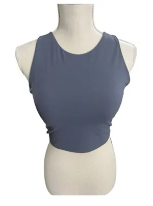 Avia Grey Crop Sports Bra Size M(D-DD) Low Support High-Neck Plush Chestband thumbnail 1