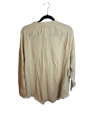 Aerie Beige Gauzy Cover Up Shirt thumbnail 4
