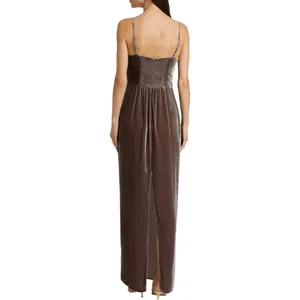 NWT REFORMATION Frankie Velvet Maxi Gown Dark Gray Dress Sz 8 thumbnail 3
