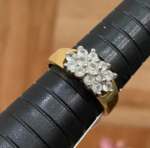 Vintage 18KGE Gold Electroplated CZ Cocktail Ring Size 8 thumbnail 10