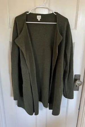 J.Crew green Vanessa sweater jacket size xl thumbnail 1