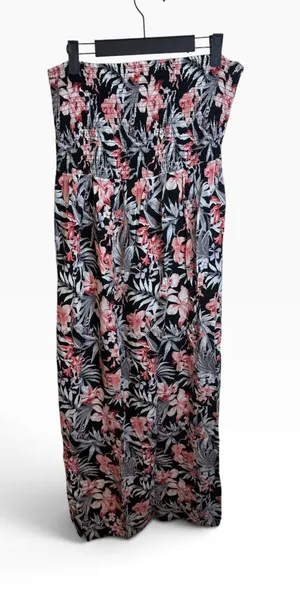 Forever 21 Tropical Floral Smocked Strapless Maxi Dress thumbnail 1