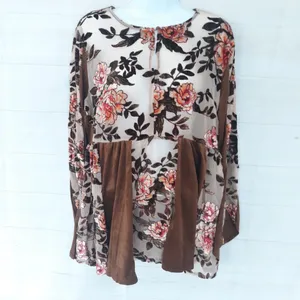 $79 NWOT POL Floral suede tunic top S thumbnail 3