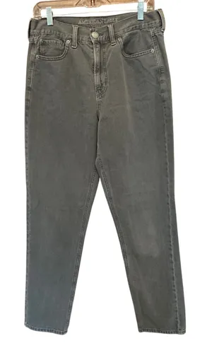 American‎ Eagle Mom Jean 10 Long Gray High Waisted Denim 90s Casual Grunge Indie thumbnail 1