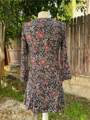 Veronica Beard 100% silk mini dress floral streetwear cottage festival vacay 2 thumbnail 3