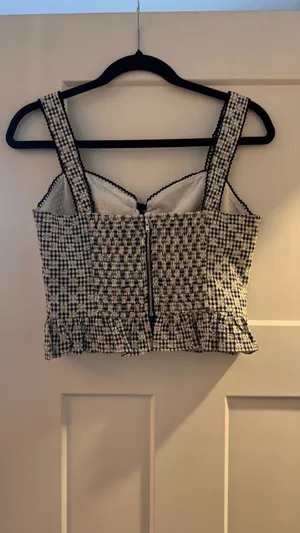 Emory Park Gingham Print Lace Up Top thumbnail 3