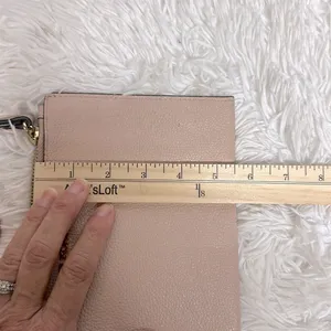 Michael Kors Large Zip Clutch Wristlet Bag Pink Leather Wallet Purse thumbnail 7