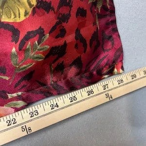 Sophia Delicates 2Pc Satin Pajama Set M Burgundy Floral Animal Print Lace Cami thumbnail 6