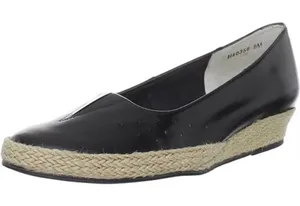Ros Hommerson Envy black leather espadeille wedge heel 9 thumbnail 1