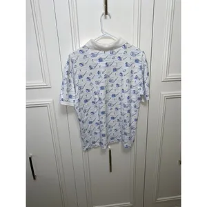 Talbots Women's Polo Shirt Golf Print White‎ Short Sleeve Size Large Casual thumbnail 7