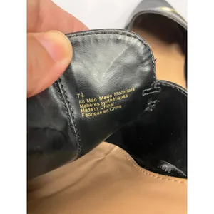 Express Mules Women 7.5 Black Excellent Gold Bar Slip On Pointed Toe Loafers thumbnail 5