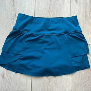 ATHLETA MOMENTUM SKORT In COASTAL TEAL Size Small Ruffle Tennis Pickleball Skirt thumbnail 3
