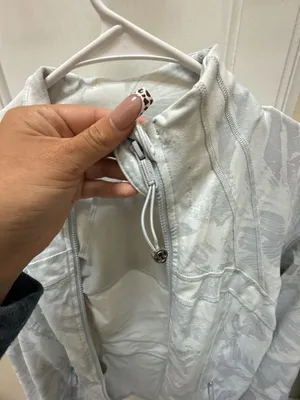 Lululemon Define Jacket White Grey Floral Print Size 10 thumbnail 3