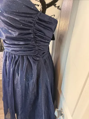 CIDER Strapless Navy Sparkle A-Line Dress thumbnail 7