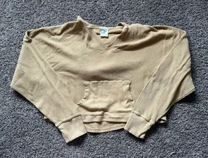 Aerie OFFLINE Cropped Waffle Knit Hoodie Medium thumbnail 1