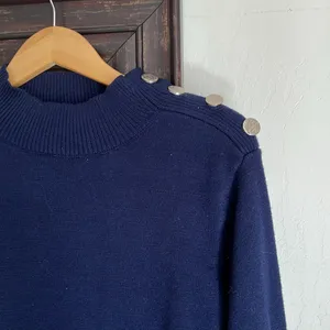 Amazon Kirundo Navy Button Mockneck medium thumbnail 4