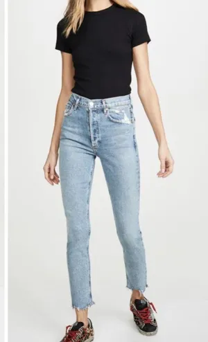 Agolde Nico High Rise Slim Jeans with Button Fly and Distressing thumbnail 8