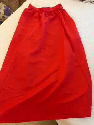 Old Navy Red Maxi Skirt with Elastic Waistband thumbnail 2