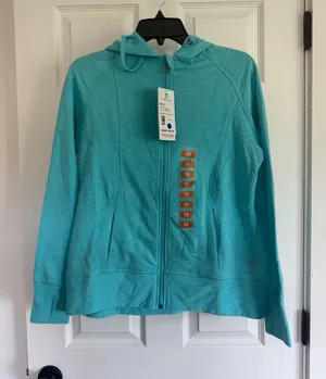 Free2B Lightweight Active Women's Sweatshirt-Beach Boucle Hoodie in Wave Blue thumbnail 1