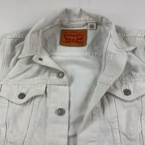 Levi Strauss & Co. Jacket Womens XS White Denim Trucker Button Front Casual thumbnail 2