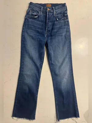 Mother The Tripper Ankle Fray Jeans Size 25 Blue Crop Raw Hem Premium Denim thumbnail 2