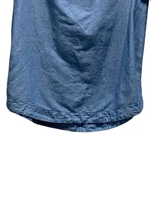 Free People Show Me Some Shoulder Chambray Top Blue Size L Minimalist Boho Beach thumbnail 8