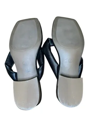 C. EST 1946 Leather Slide Sandals 7 Black EUC thumbnail 7