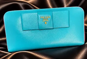 Vintage prada clutch wallet blue thumbnail 1