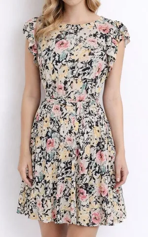 Lauren‎ Ralph Lauren. New! Knit Floral Ruffle Sleeve Dress. thumbnail 1
