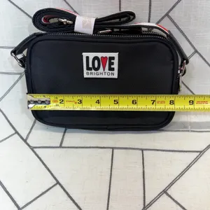 Brighton Crossbody Bag Small Black Heart Webbed Strap Camera‎ Bag thumbnail 2