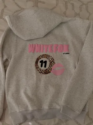 Heather Grey White Fox Boutique Hoodie  thumbnail 2