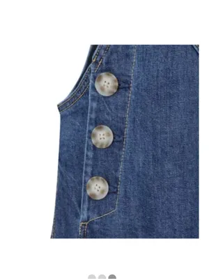 Molly Yeh Women's Easy Denim Overalls Plus Size 2X Wide leg adjustable straps thumbnail 3