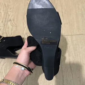 NIB Qupid black‎ wedge heels size 6.5 thumbnail 2