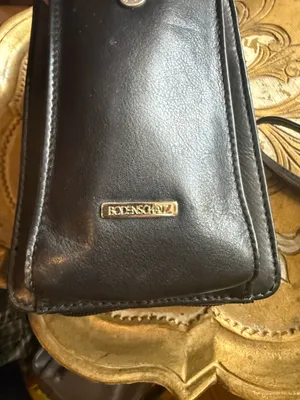We Wore What vintage Bodenschatz black leather zip-around travel wallet bag / organizer clutch. thumbnail 2