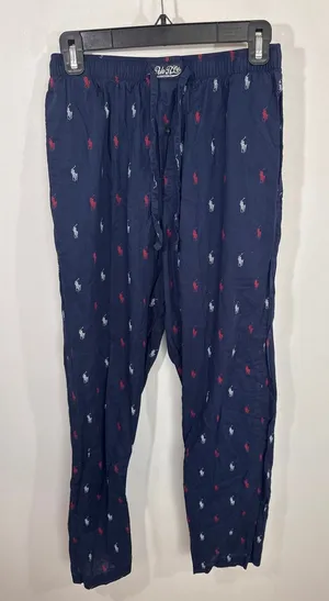 Polo Ralph Lauren Navy Pony Logo Pajama Pants Womens Small Sleepwear Lounging thumbnail 1