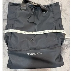 Beyond Yoga Drawstring Backpack Womens Black Nylon Gym Travel Bag OS thumbnail 8