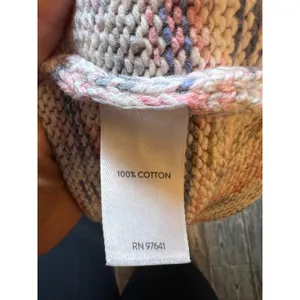 J Jill Petite Knit Cotton Pastel Striped Sweater3/4 Sleeve Size Large Coastal‎ thumbnail 4