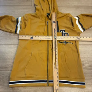 NWT True Religion Women’s Collegiate Zip Up Hoodie Yellow Size L thumbnail 3