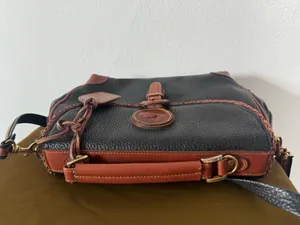 Vintage Dooney & Bourke Black pebble with brown Leather cross body bag thumbnail 3