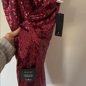 Lulu's Sparkling Burgundy Sequin Mini Dress thumbnail 3