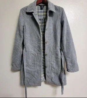 Abercrombie & Fitch Wool Blend Coat Gray Flannel Lining Women's Size Small thumbnail 3