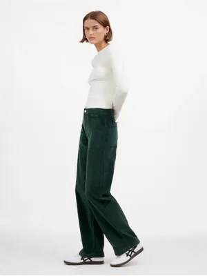 Madewell Emmett Wide Leg Corduroy Pants in Luxury Forest Green Size 26 thumbnail 5