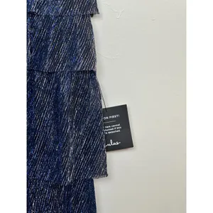 Lulus Tiered Mini Dress Womens Size Medium Blue Silver Metallic Pleated Cocktail thumbnail 8