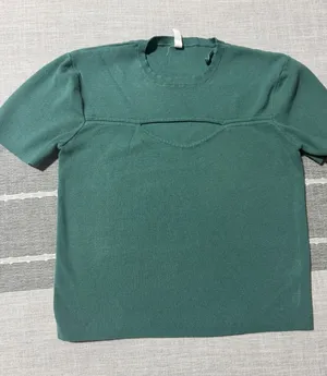 Wishlst Women Green Knit Cutout Short Sleeve T‎ Shirt Top Size L thumbnail 1