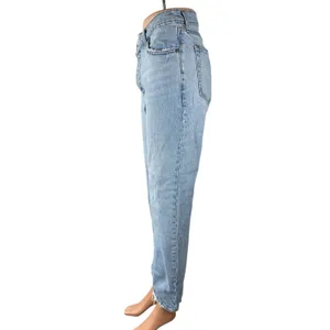 Abercrombie & Fitch The Dad High Rise Blue Light Wash Straight Denim Jeans Sz 26 thumbnail 2