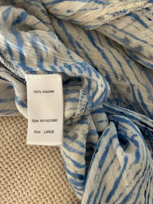 ELAN Stripe Halter Maxi Dress - Blue Sahara, Large, NWOT thumbnail 11