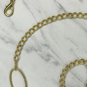 Black Rhinestone Flower Gold Tone Chain Link Belt One Size (OS) ✨ thumbnail 7