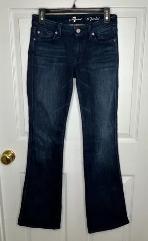 7 For All Man‎ Kind A Pocket Boot Cut Jeans Size 27 thumbnail 1